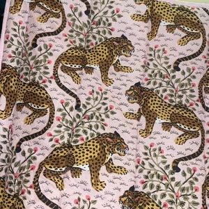 Anthro tiger/floral comforter and 2 shams. Size queen.